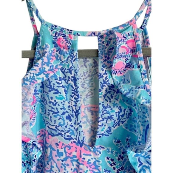 Lilly Pulitzer Blue and Pink Billie Tank Top Blouse in Now You Sea Me Medium NWT - Picture 11 of 12
